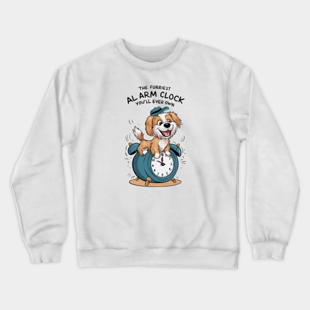 Golden Retriever Dog Funny Alarm Clock Crewneck Sweatshirt by Sniffist Gang